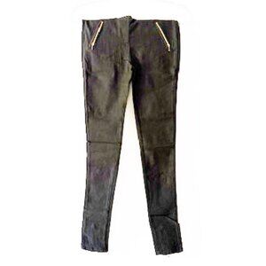 Charcoal gray skinny leggings with decorative front zippers — Women's SZ 30